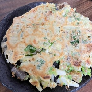 家事えもんかけ算レシピ♪おでんでモチモチお好み焼き